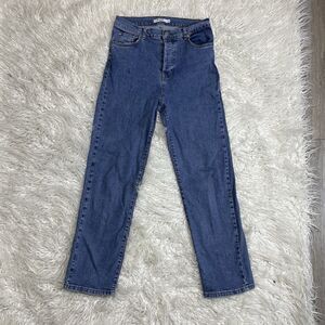 NA-KD Women's High Waist Straight Leg Jeans Size 40 Medium Wash Classic Mom Jean